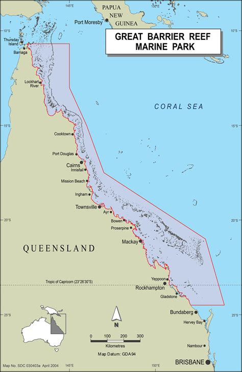 Map of the Great Barrier Reef